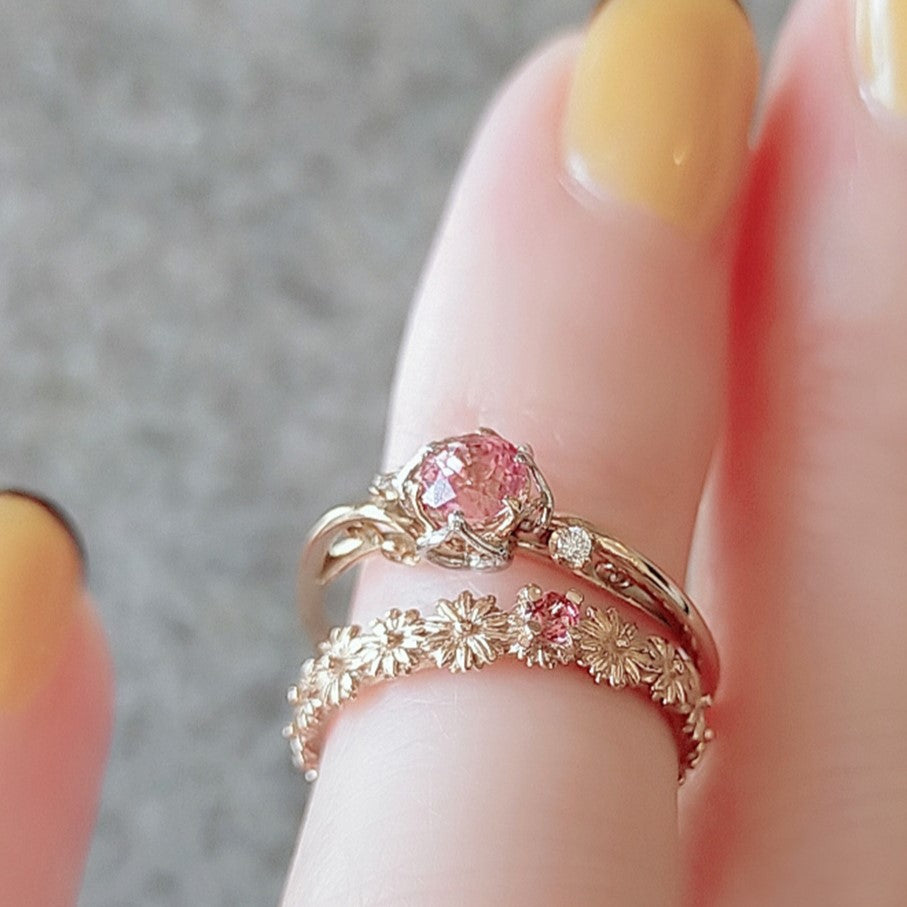 Lotus corde Ring Padparadscha Sapphire/ ロータス コルデ リング パパラチアサファイヤ