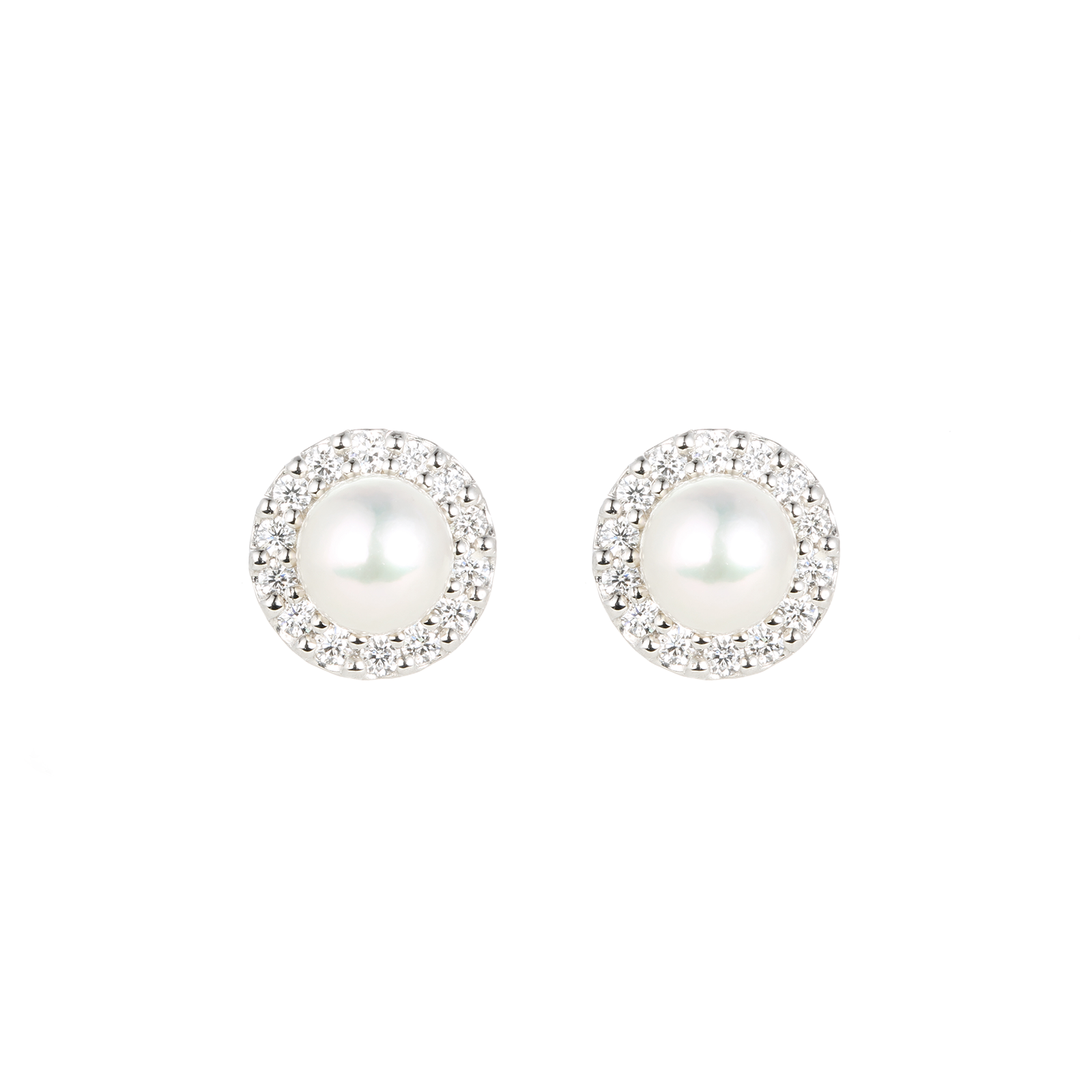 【LIN/PE32】【LIN/N32】earrings/necklace/ pearl取り巻きパールスタッドピアス/ネックレス