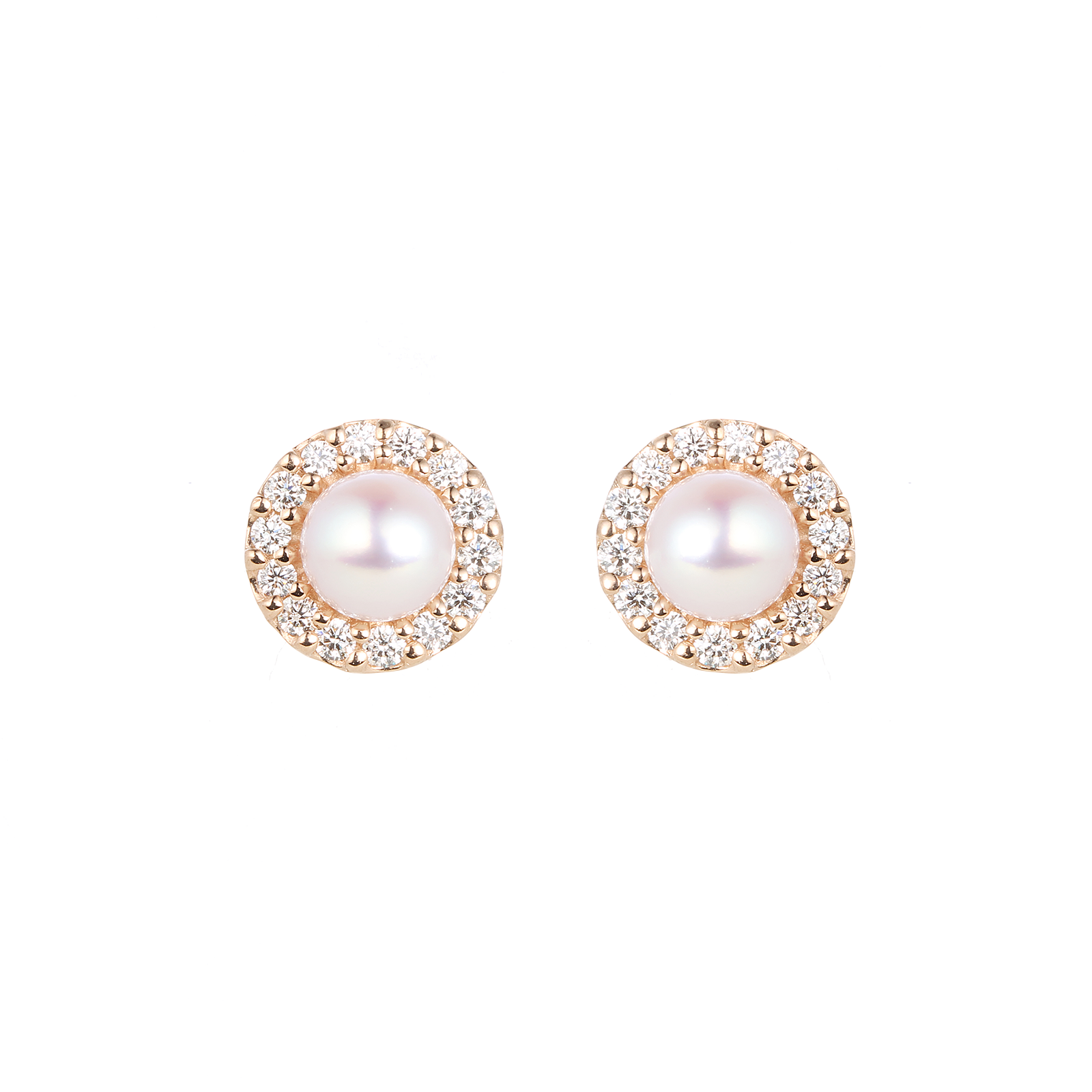 【LIN/PE32】【LIN/N32】earrings/necklace/ pearl取り巻きパールスタッドピアス/ネックレス