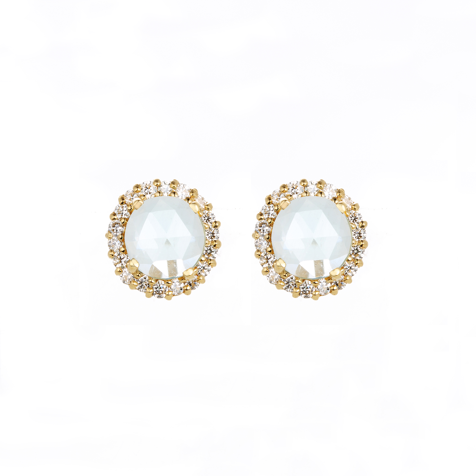 【LIN/PE31】【LIN/N31】earrings/necklace/ color stone rosecut取り巻き色石スタッドピアス/ネックレス