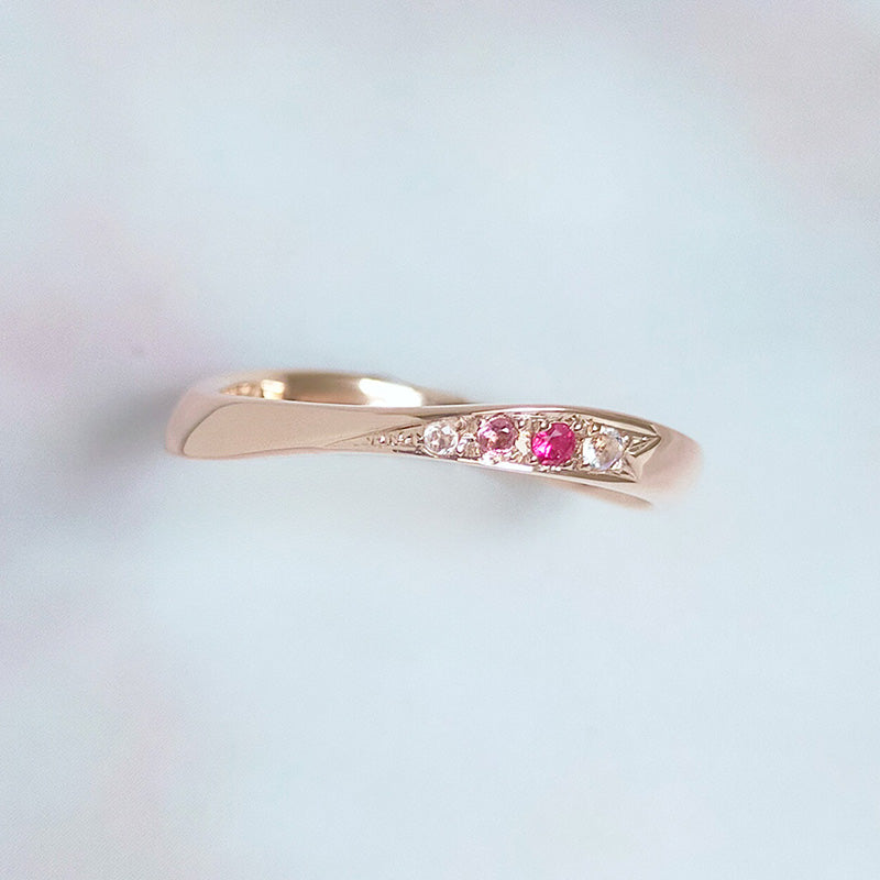 【決定専用】ファミリーリング S001M 4石 K18PG/7RU0PT11I11W/E:L