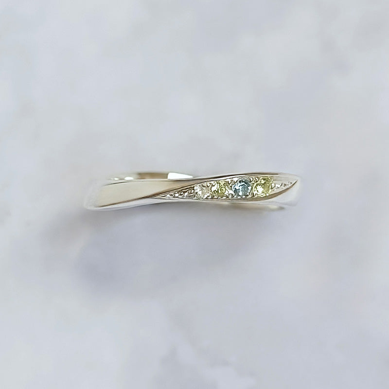 【infini】ファミリーリング 【S001M】 3石