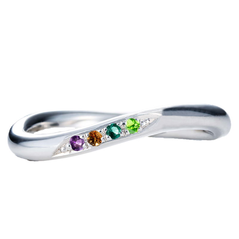 【infini】ファミリーリング S002M 4石