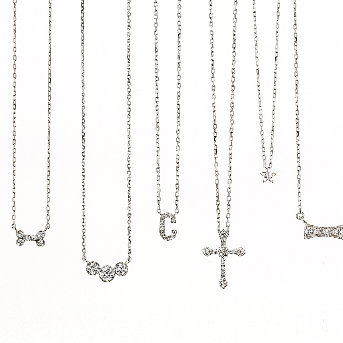 Dia initial necklace D / ダイヤイニシャルネックレスD【SMI/IN01】