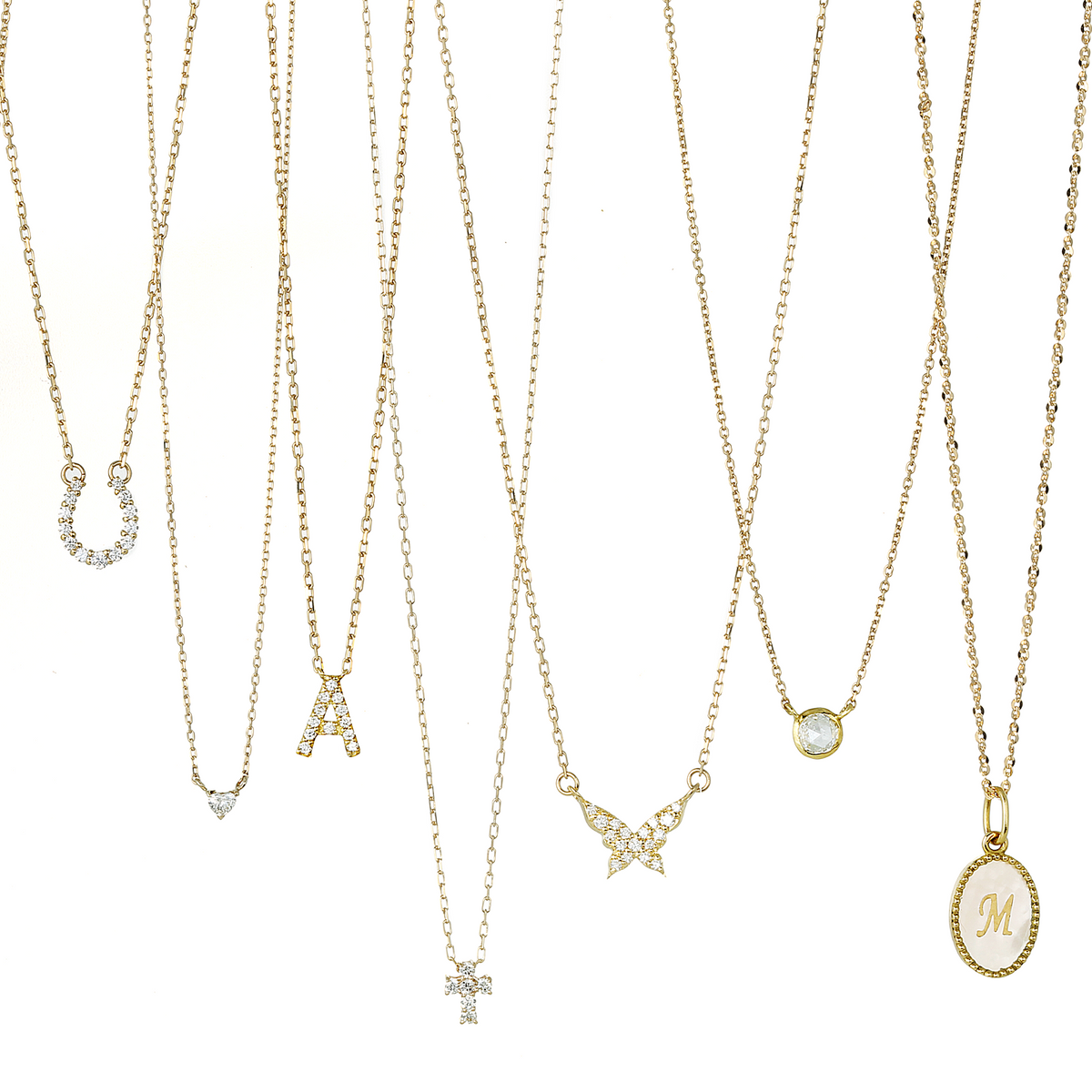 Dia initial necklace D / ダイヤイニシャルネックレスD【SMI/IN01】