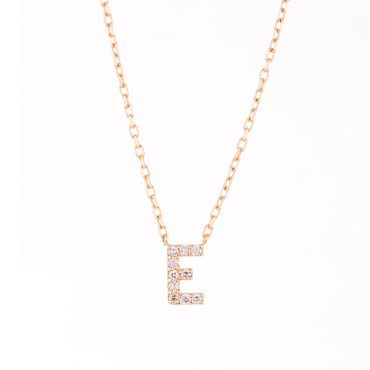 Dia initial necklace E / ダイヤイニシャルネックレスE【SMI/IN01】