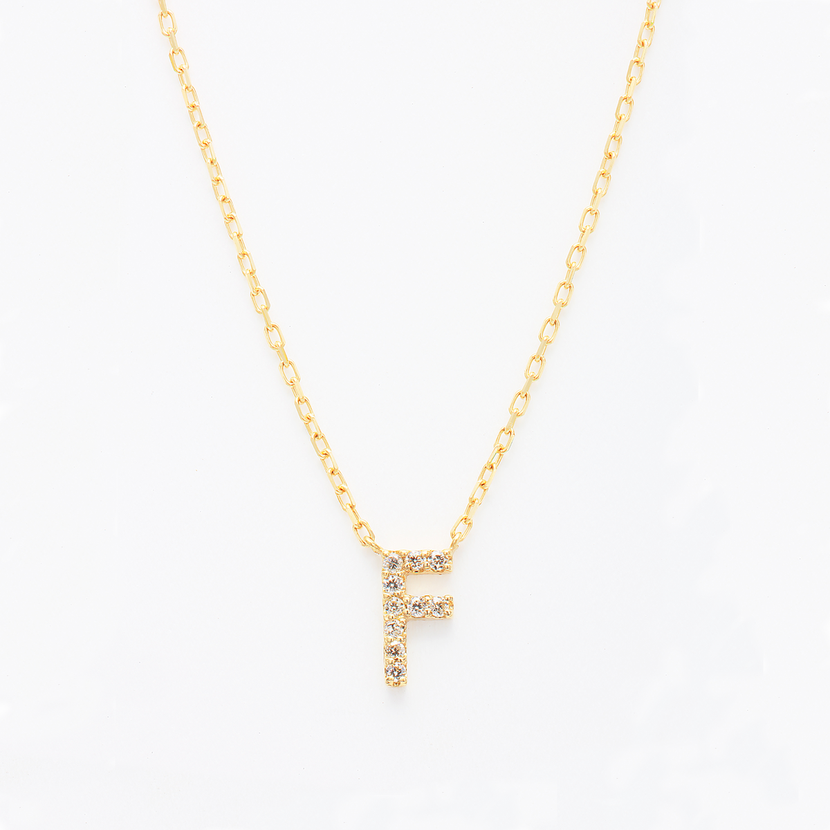 Dia initial necklace F / ダイヤイニシャルネックレスF【SMI/IN01】