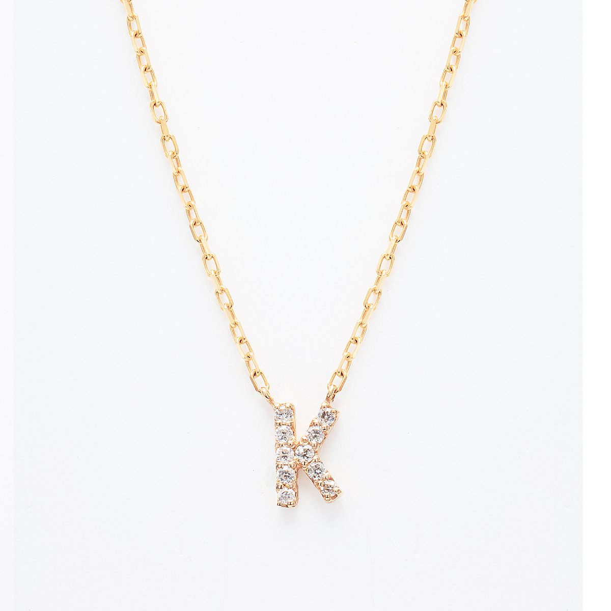 Dia initial necklace K / ダイヤイニシャルネックレスK【SMI/IN01】