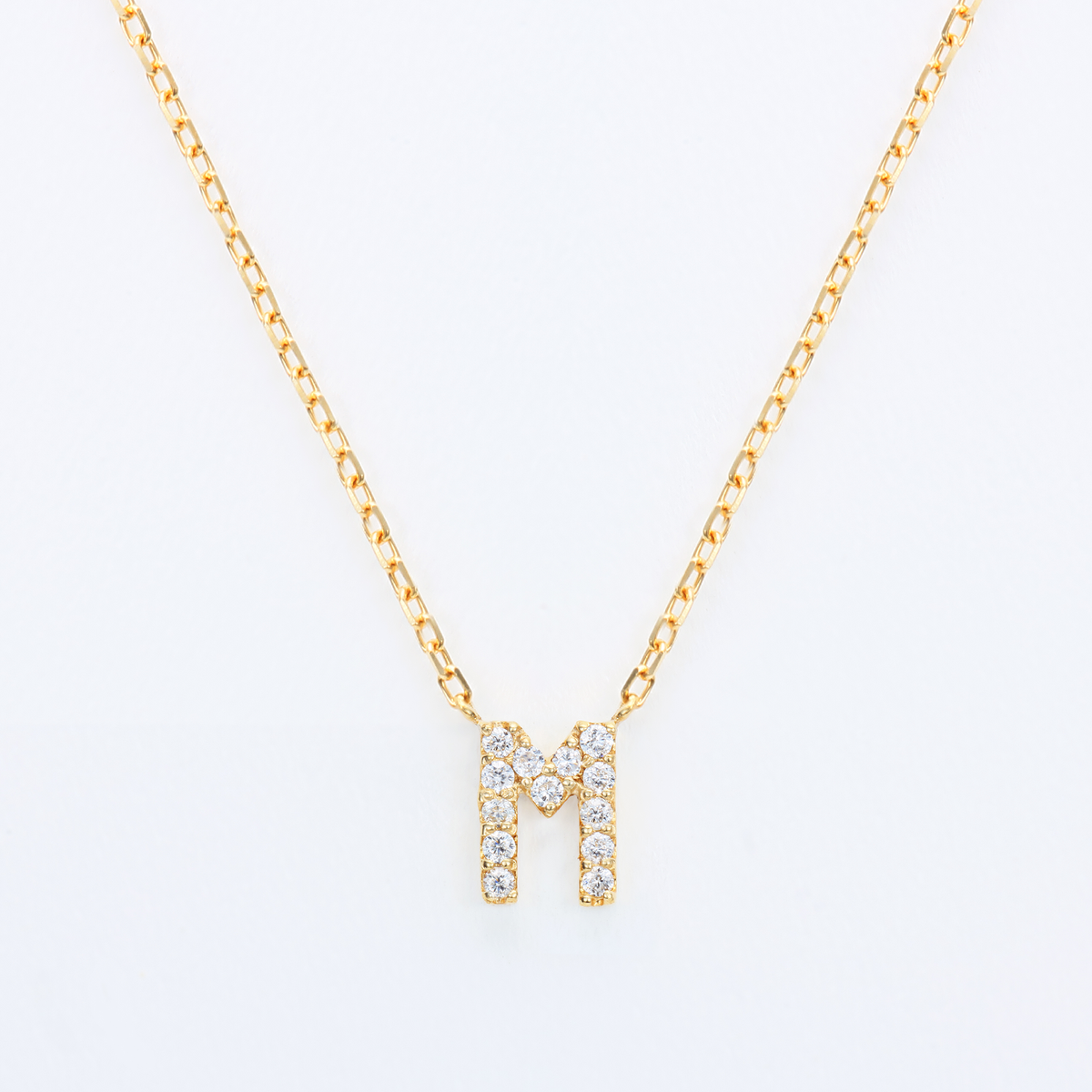 Dia initial necklace M / ダイヤイニシャルネックレスM【SMI/IN01】