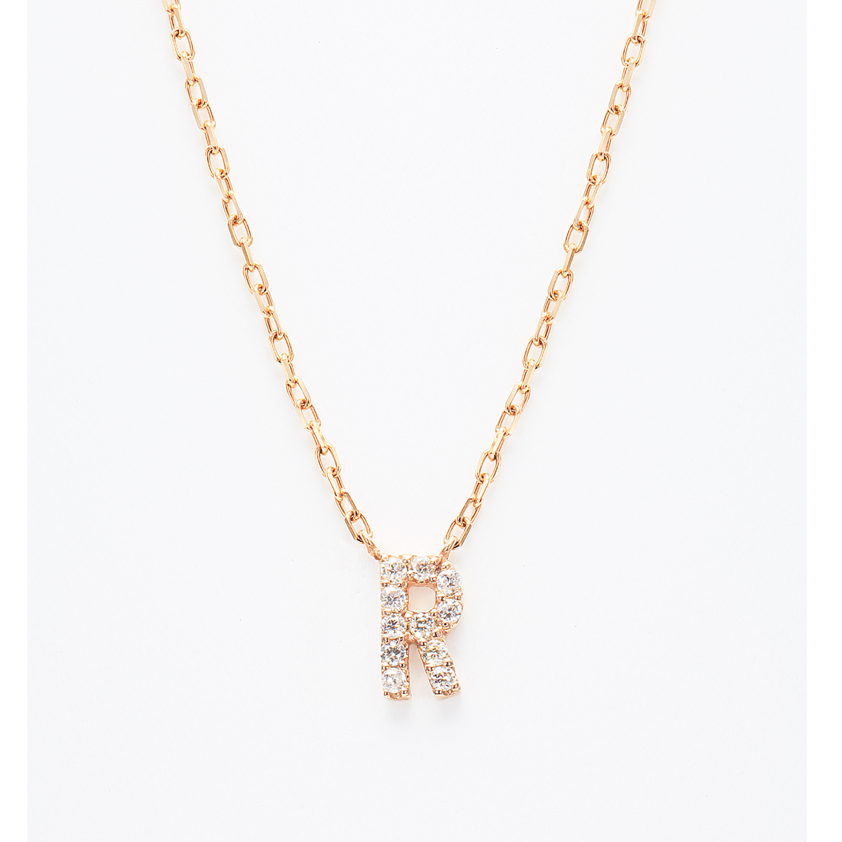 Dia initial necklace R / ダイヤイニシャルネックレスR【SMI/IN01】