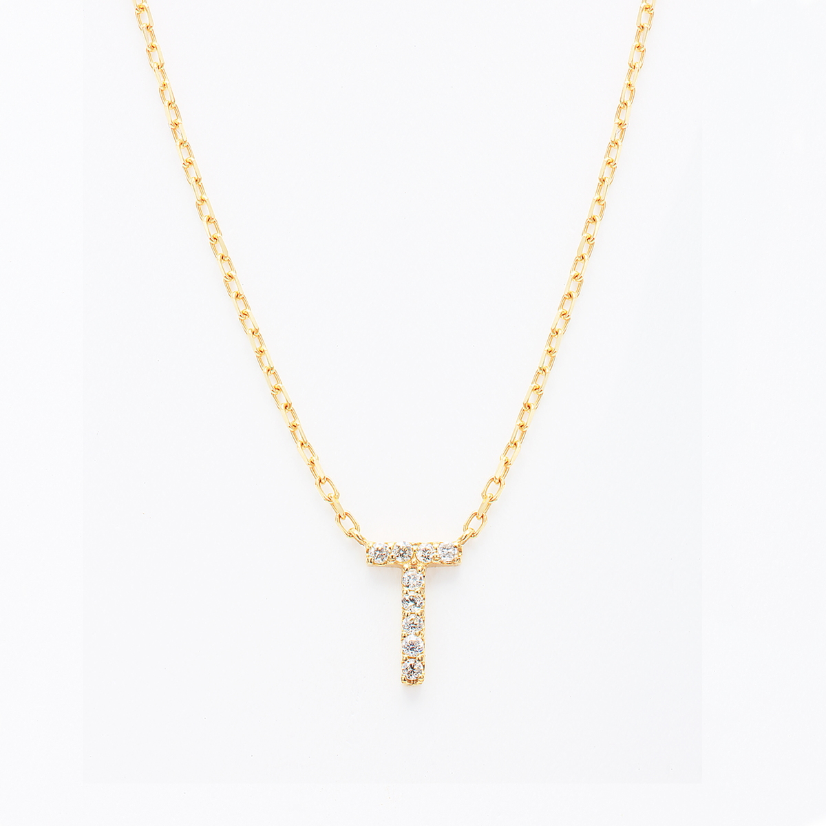 Dia initial necklace T / ダイヤイニシャルネックレスT【SMI/IN01】