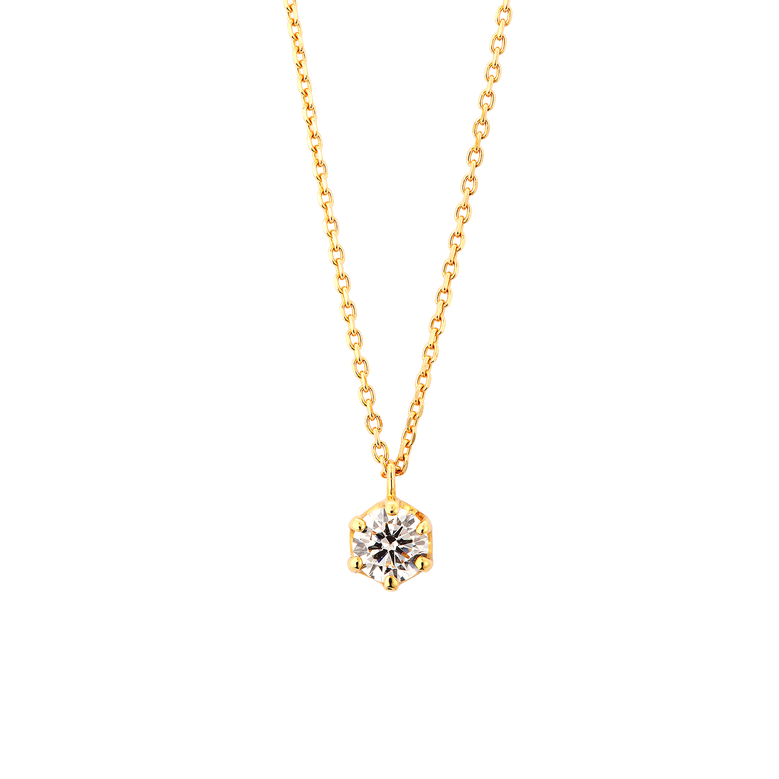 Simple solitaire necklace / シンプルソリティアネックレス 0.2ct【SMP/NW02】
