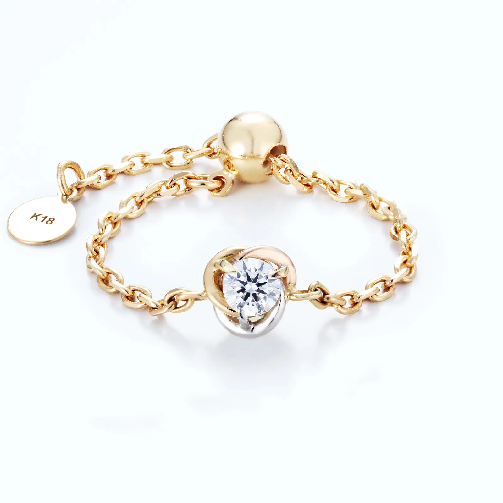 【SOL/R03】Soleil chain ring/ ソレイユ チェーンリング 0.1ct