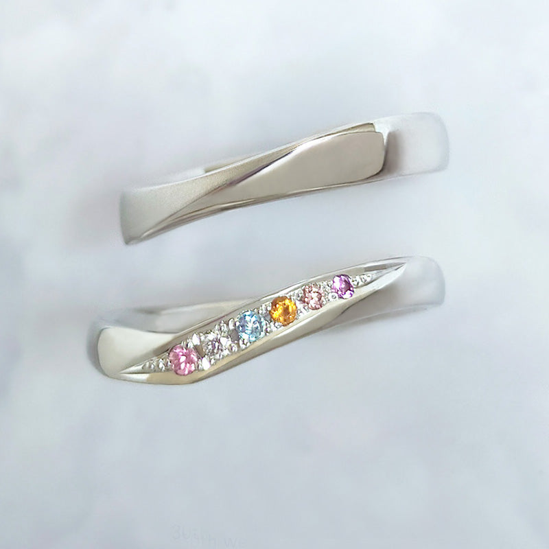 【infini】ファミリーリング V003M 5石