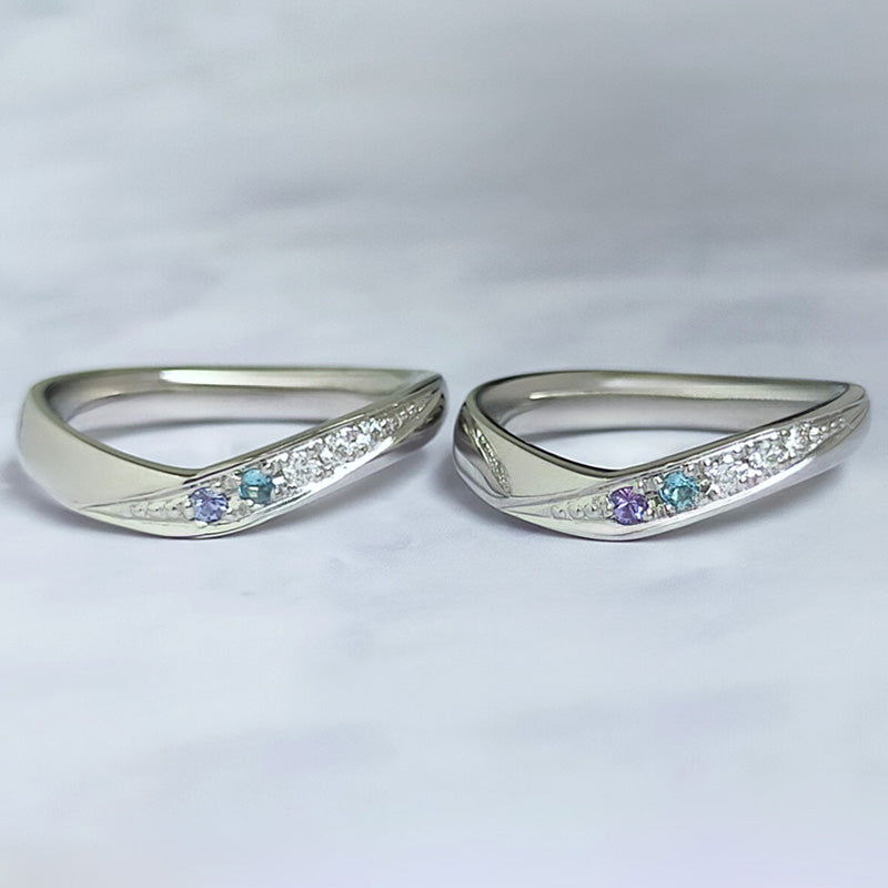 【infini】ファミリーリング 【V003M 】6石