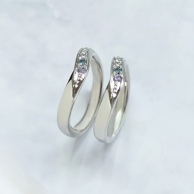 【infini】ファミリーリング 【V003M 】6石