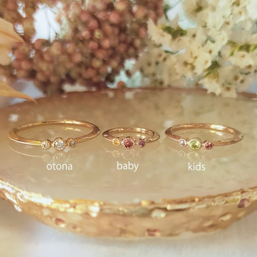 【Kids&PinkyRing】Station Eternity petit macaron / ステーションエタニティープチマカロン2pc K10【STE/2R08】