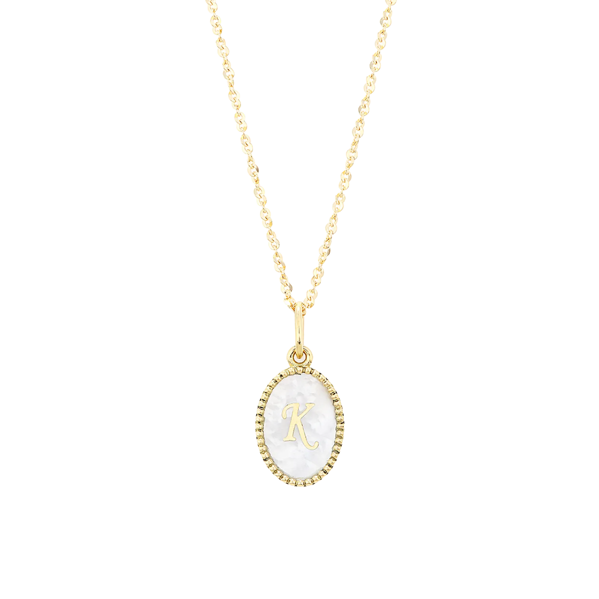 shell initial necklaceK/ シェルイニシャルネックレスK【SMI/IN03】