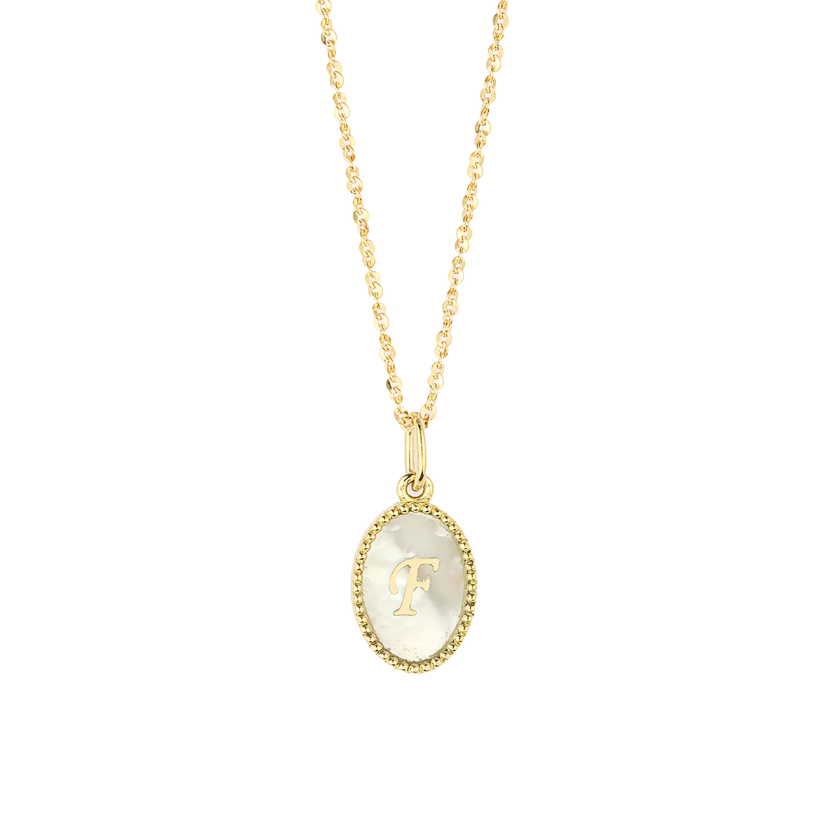 shell initial necklaceF/ シェルイニシャルネックレスF【SMI/IN03】