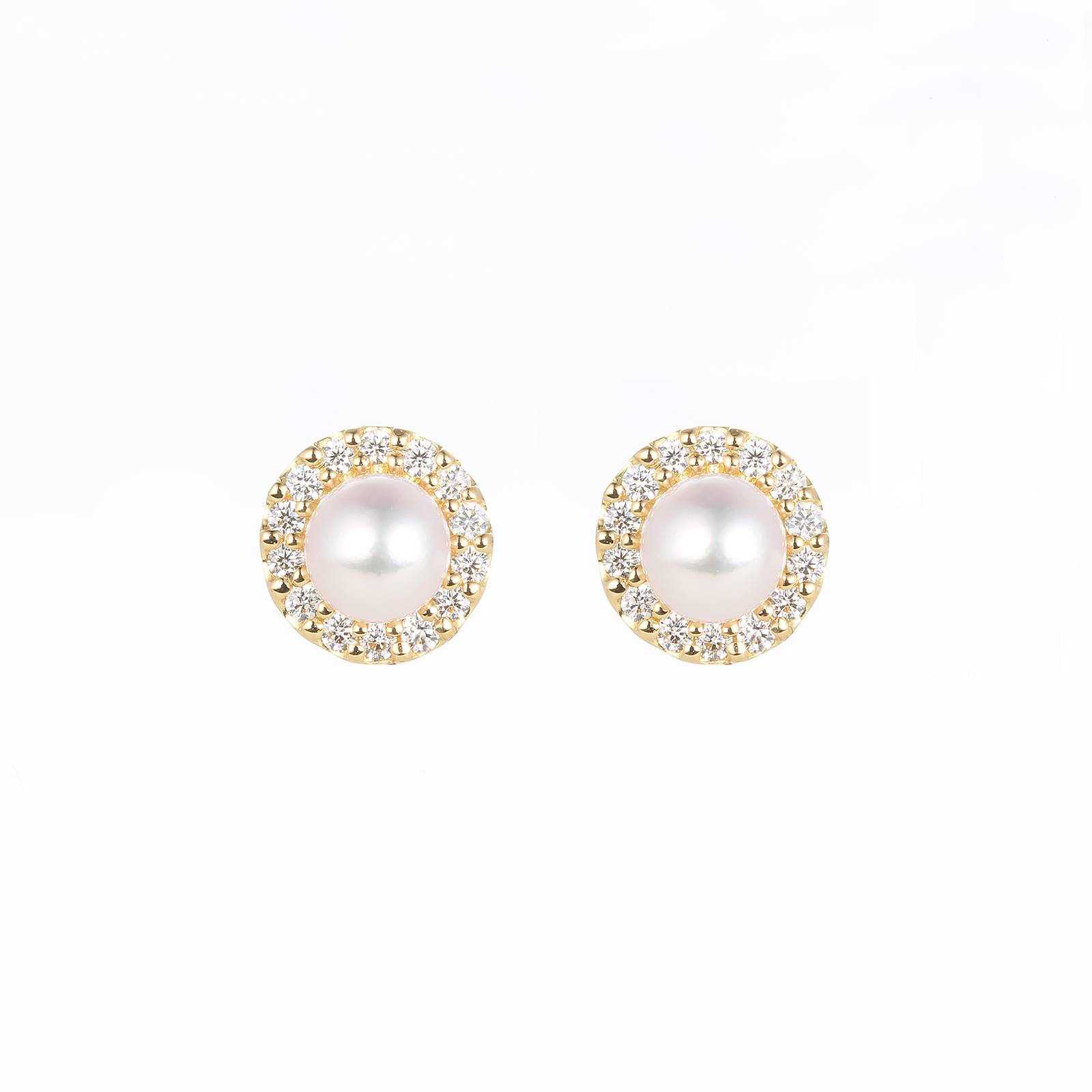 【LIN/PE32】【LIN/N32】earrings/necklace/ pearl取り巻きパールスタッドピアス/ネックレス