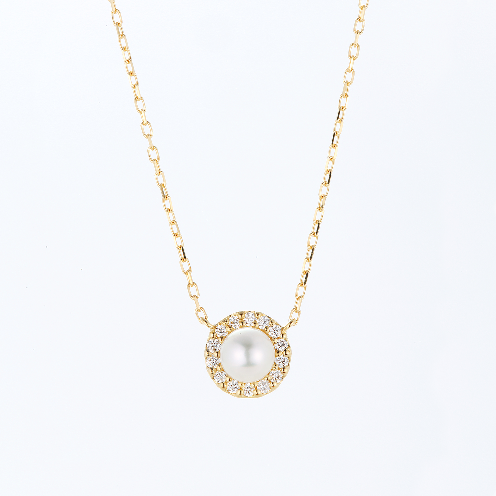 【LIN/PE32】【LIN/N32】earrings/necklace/ pearl取り巻きパールスタッドピアス/ネックレス