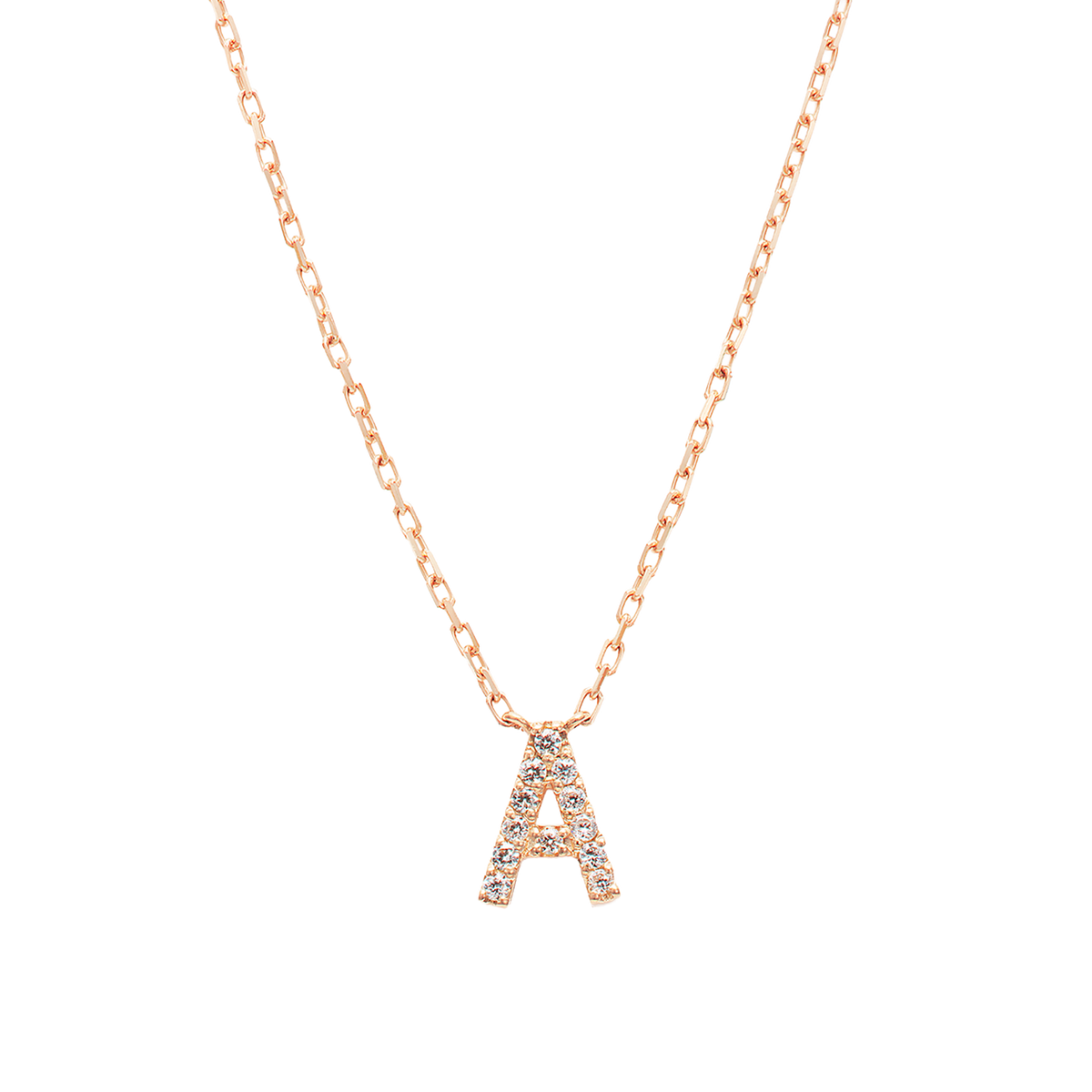 Dia initial necklace A / ダイヤイニシャルネックレスA【SMI/IN01】