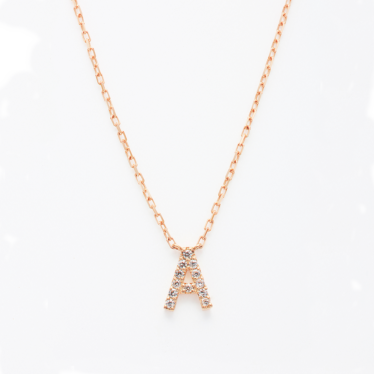 Dia initial necklace A / ダイヤイニシャルネックレスA【SMI/IN01】