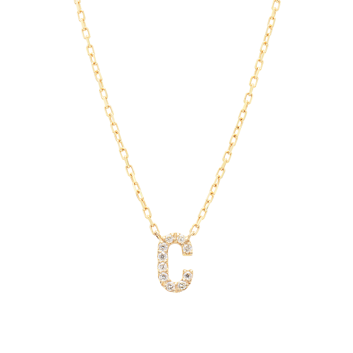 Dia initial necklace C / ダイヤイニシャルネックレスC【SMI/IN01】