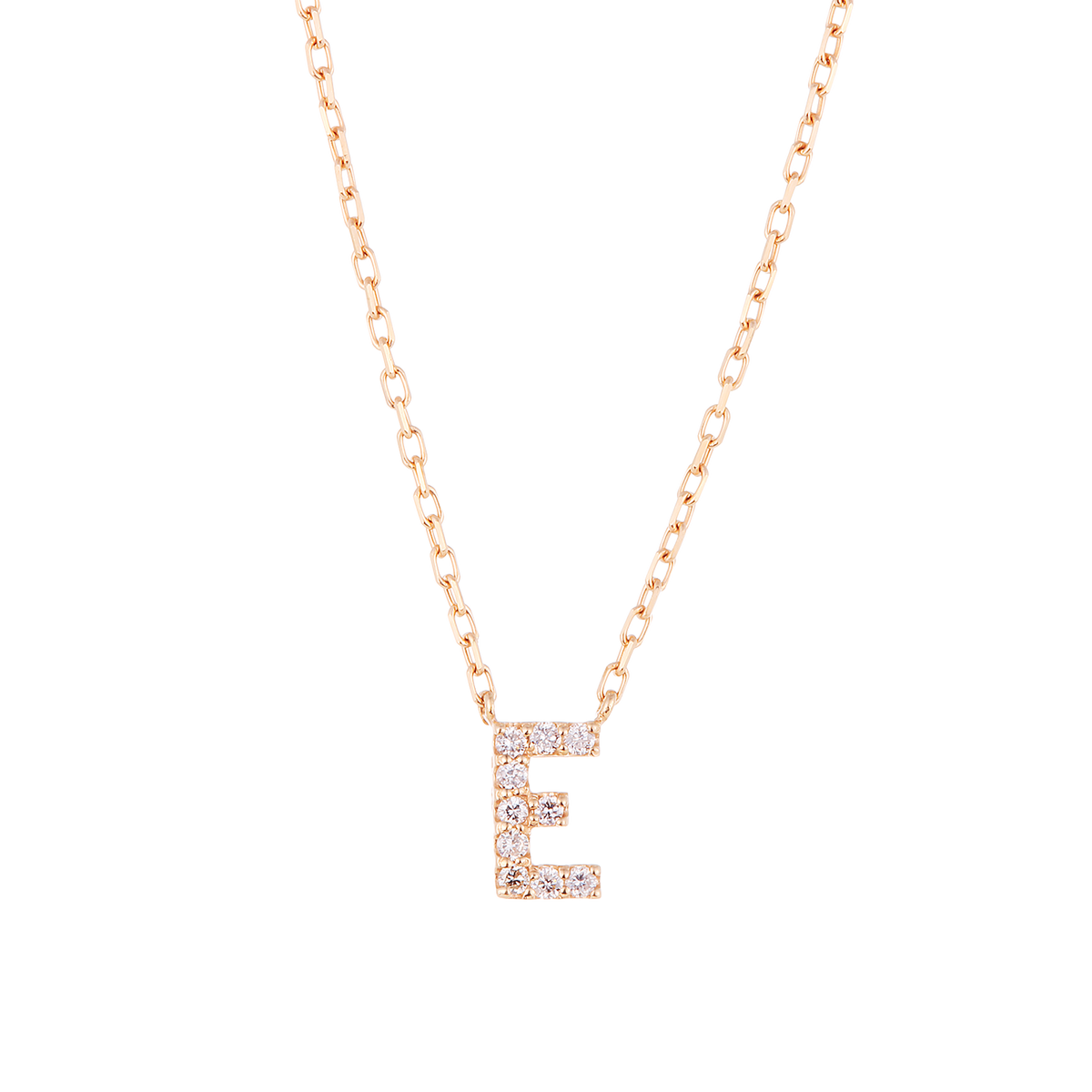 Dia initial necklace E / ダイヤイニシャルネックレスE【SMI/IN01】