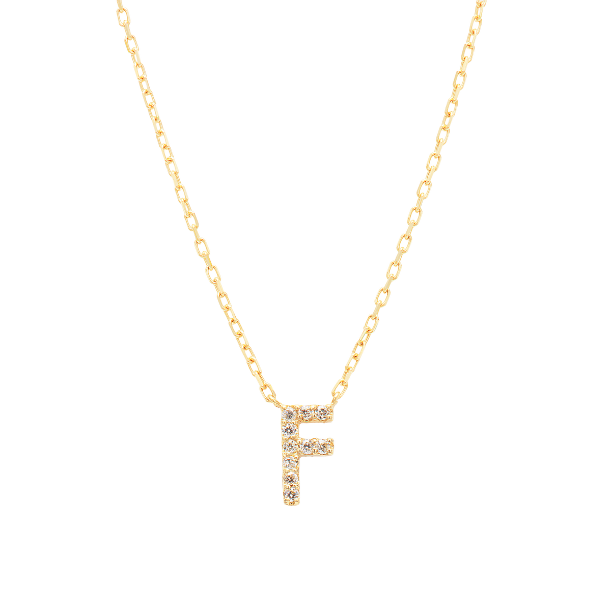 Dia initial necklace F / ダイヤイニシャルネックレスF【SMI/IN01】