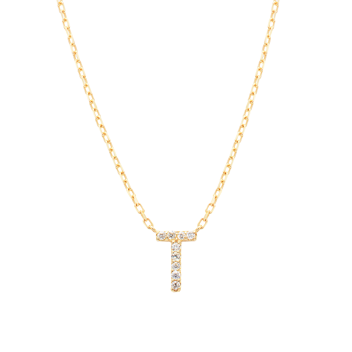 Dia initial necklace T / ダイヤイニシャルネックレスT【SMI/IN01】