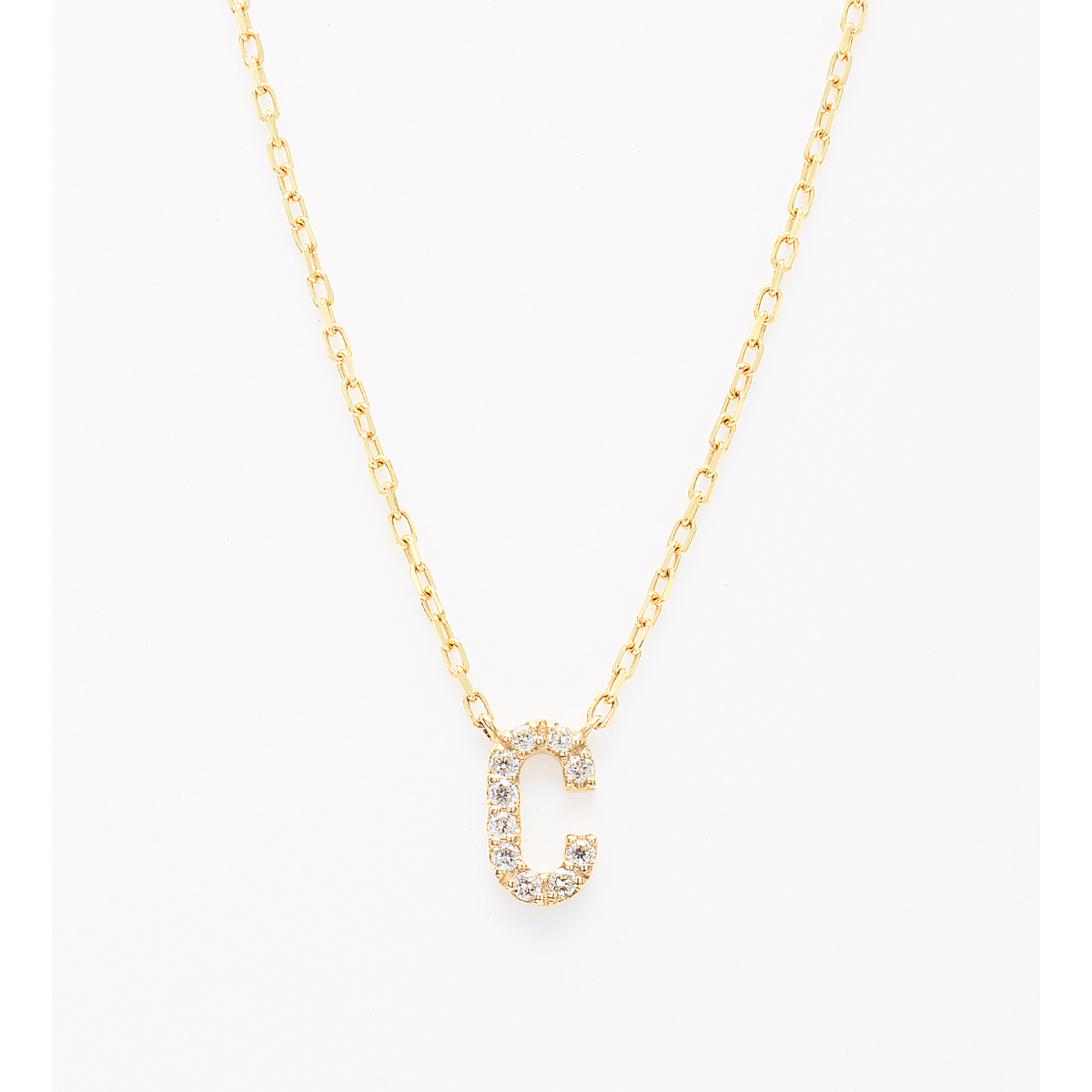 Dia initial necklace C / ダイヤイニシャルネックレスC【SMI/IN01】