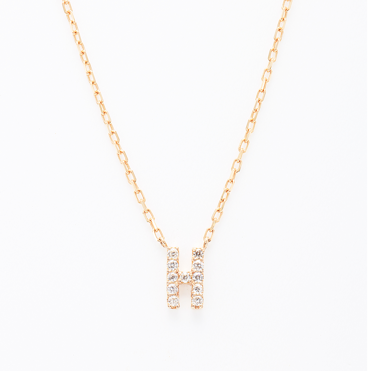 Dia initial necklace H / ダイヤイニシャルネックレスH【SMI/IN01】