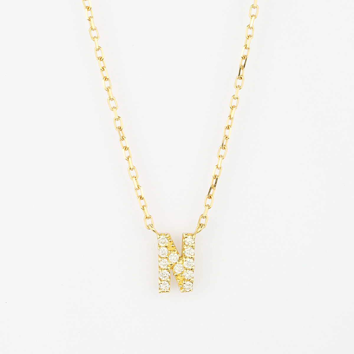 Dia initial necklace N / ダイヤイニシャルネックレスN【SMI/IN01】