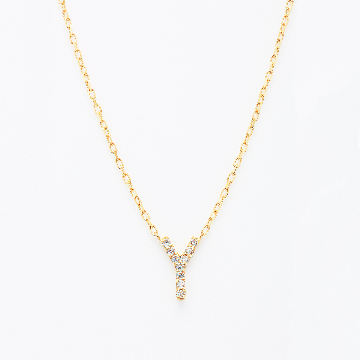 Dia initial necklace Y / ダイヤイニシャルネックレスY【SMI/IN01】