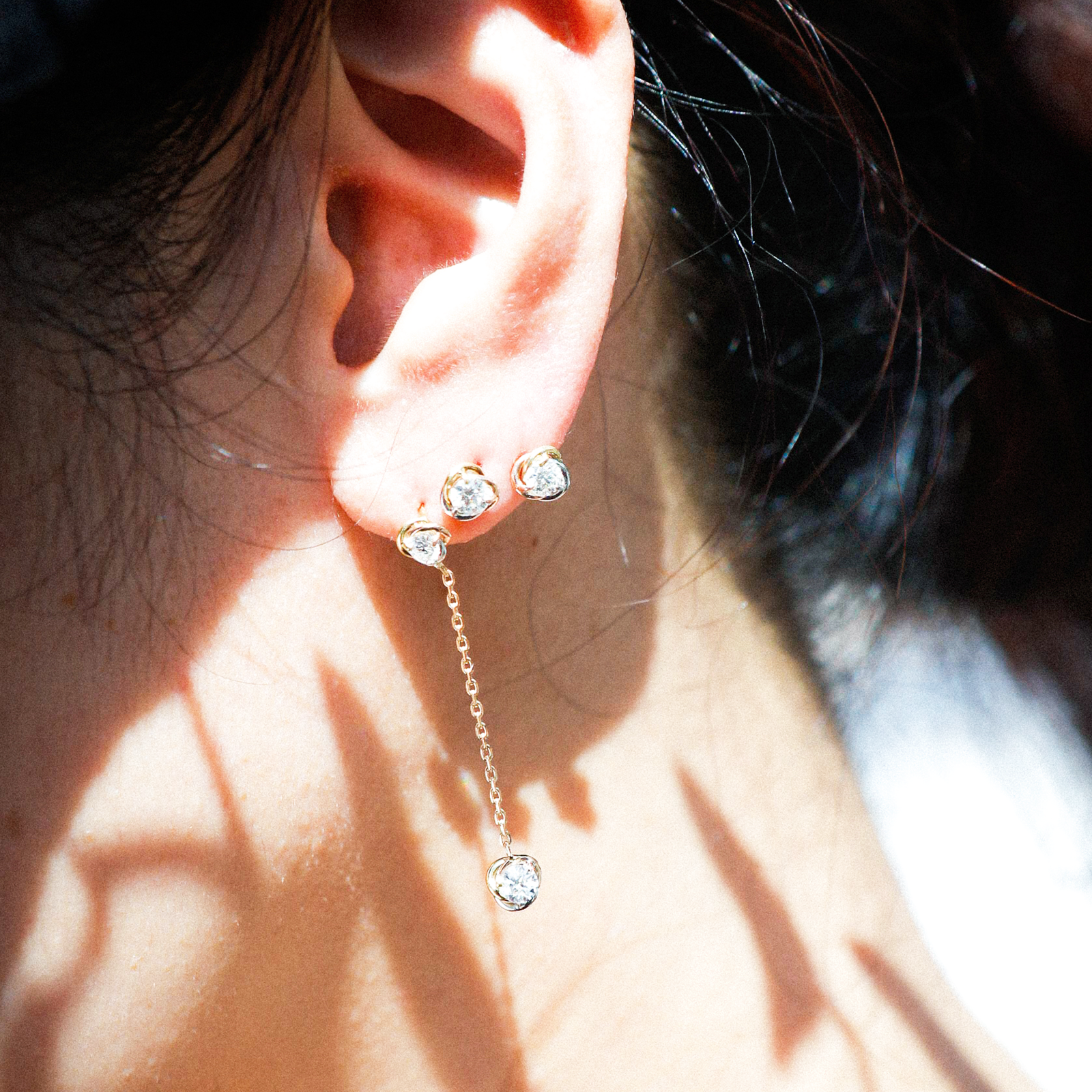 【SOL/PE01】Soleil stud earrings/ ソレイユ スタッドピアス　0.15ct