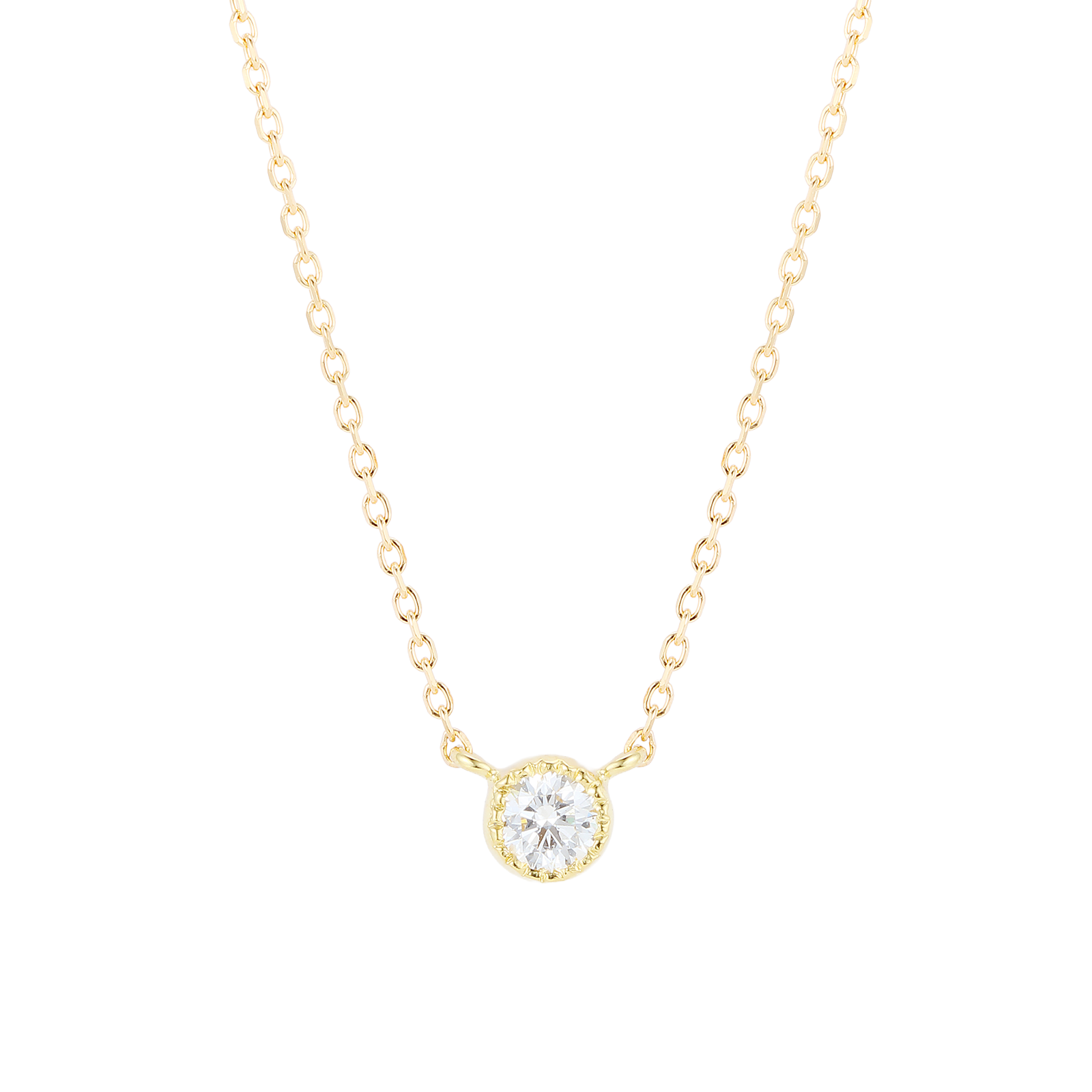 Macaron Solitaire necklace / マカロンソリティア ネックレス 0.15ct【STE/N10】