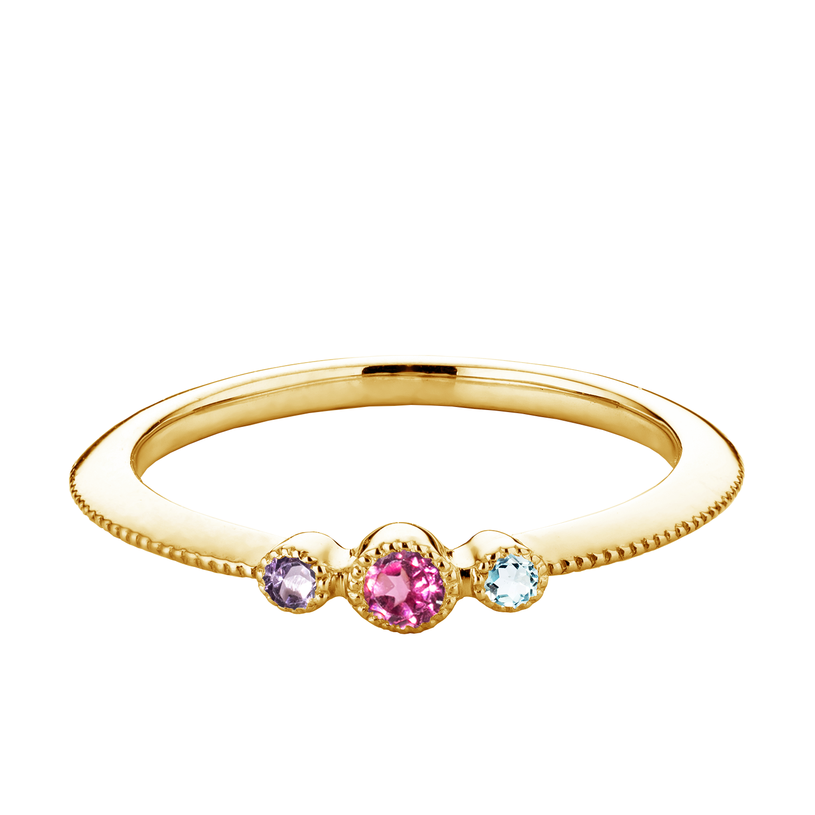 【KidsRing＆PinkyRing】Station Eternity petit macoron/ ステーションエタニティーマカロンプチ3stone  K18【STER09】