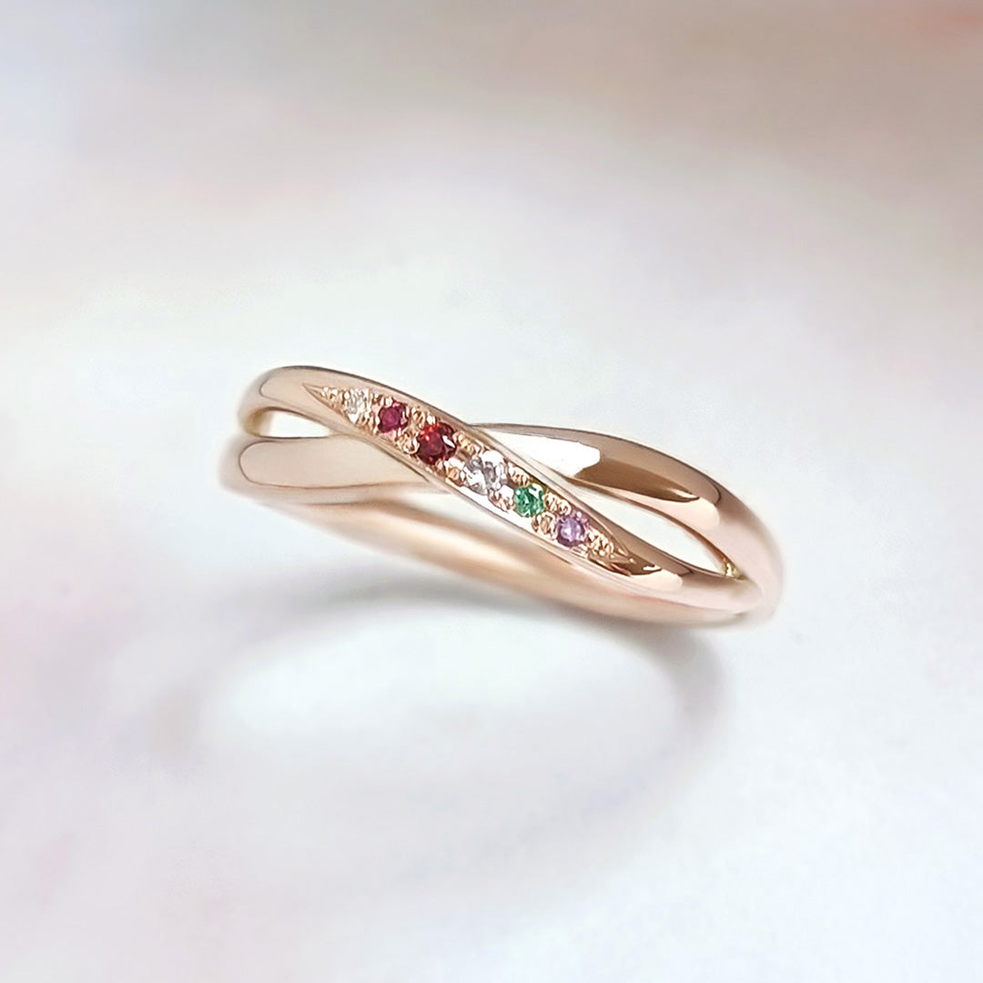 【bouquet】Ivy / アイビー　marriagering（Ｌ）familyring （5石）