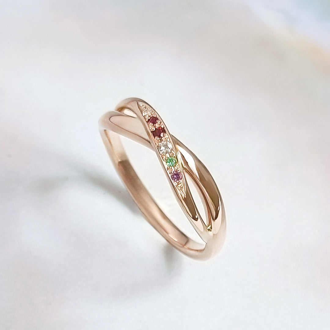 【bouquet】Ivy / アイビー　marriagering（Ｌ）familyring （5石）