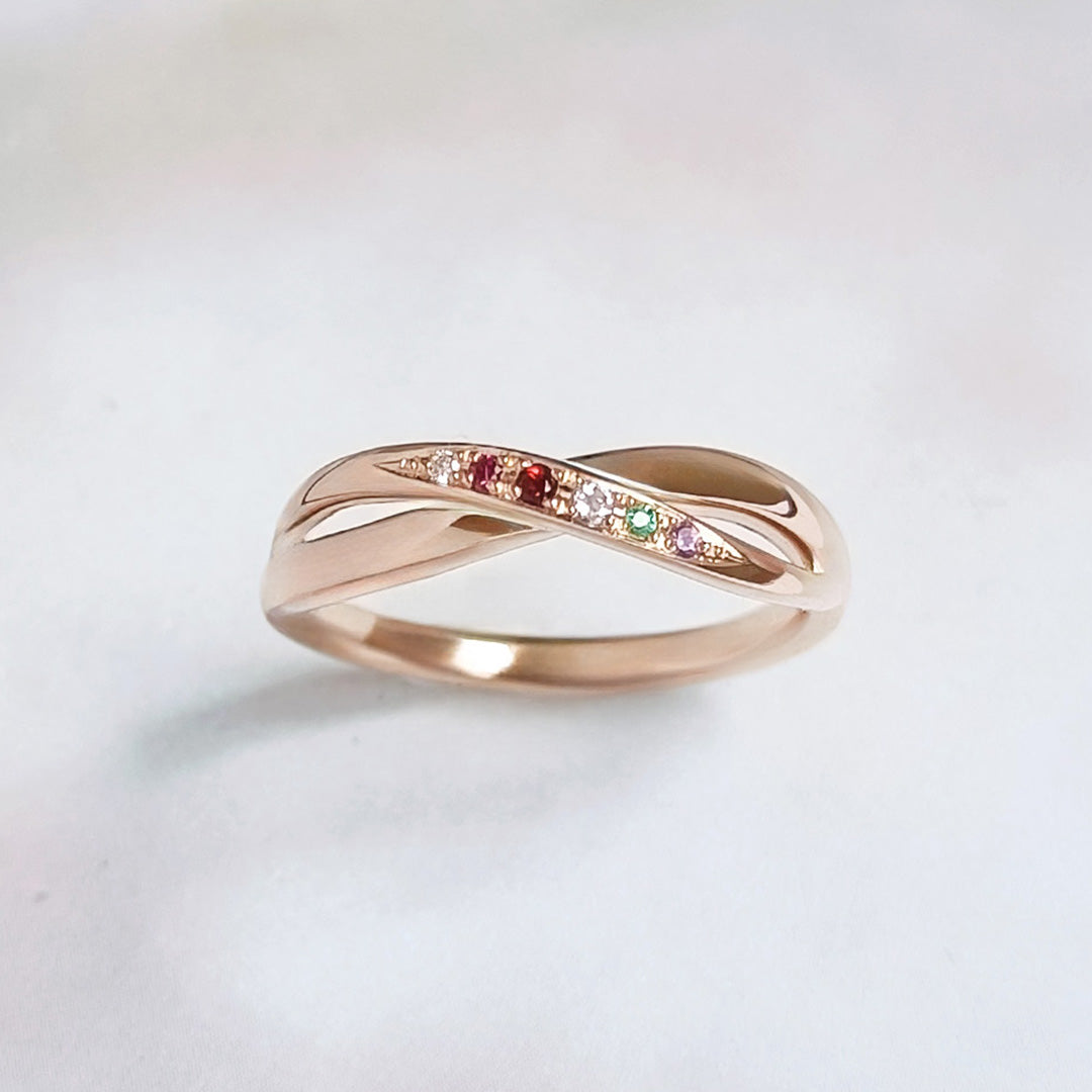 【bouquet】Ivy / アイビー　marriagering（Ｌ）familyring （5石）