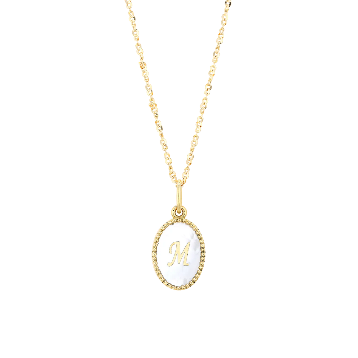shell initial necklaceM/ シェルイニシャルネックレスM【SMI/IN03】
