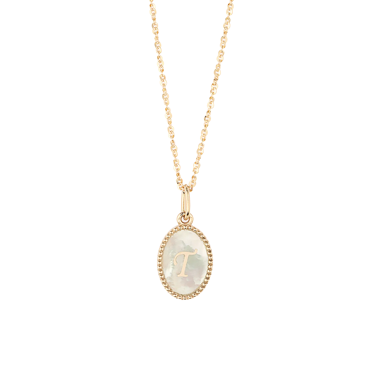 shell initial necklaceT/ シェルイニシャルネックレスT【SMI/IN03】